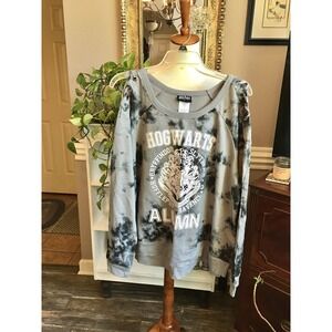 Harry Potter Hogwarts XXL Juniors LS Tie Dye Sweatshirt Lace Up Sleeves